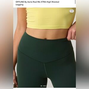Aerie Offline Real Me XTRA 7/8 Hi-Rise Leggings - XS, Dark Green